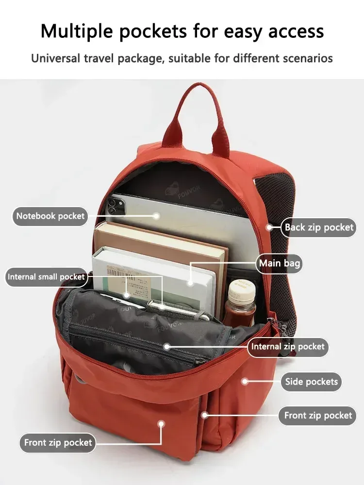 foueissac à dos étanche pour femme, grande capacité, toile de sport, sacs à dos pour ordinateur portable, voyage, mode, sac d'école en nylon pour étudiant, 2802-02