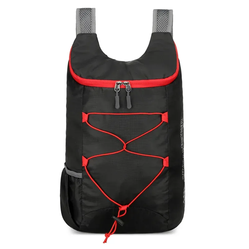 sac de sport en nylon imperméable léger haute densité, sac à dos pliant extérieur multifonctionnel adapté au camping et à la randonnée