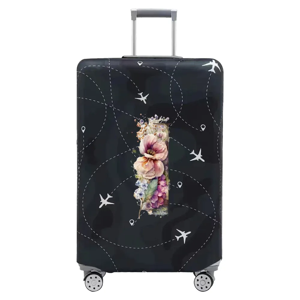 housse de valise de voyage, housse de protection en tissu extensible pour valises de 18 à 28 pouces, série de lettres florales