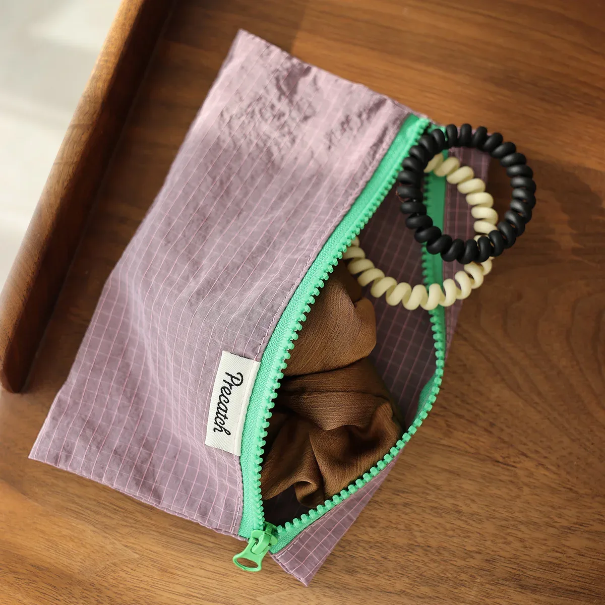 crayon/stylo mince multifonctionnel, papeterie, carte de bijoux, sac de rangement de pièces de monnaie pour femmes, schéma de couleurs macaron, petite taille portable
