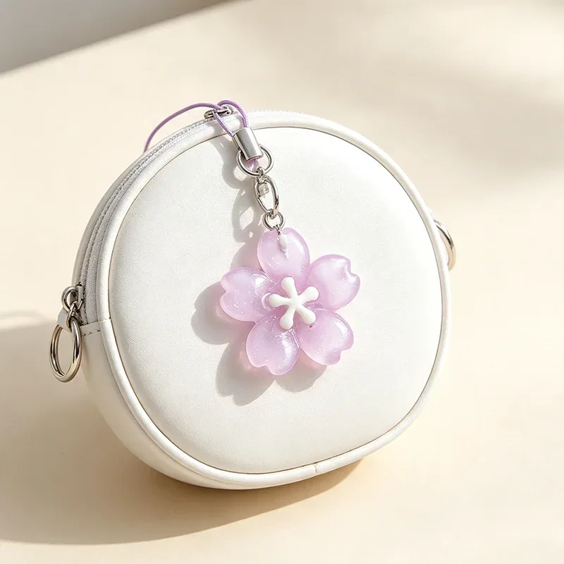 1 pièce, joli porte-bagage en forme de fleur de cerisier, pendentif coloré sakura, petit ornement pour sac, accessoire pour sac à dos, décoration, cadeau pour fille.