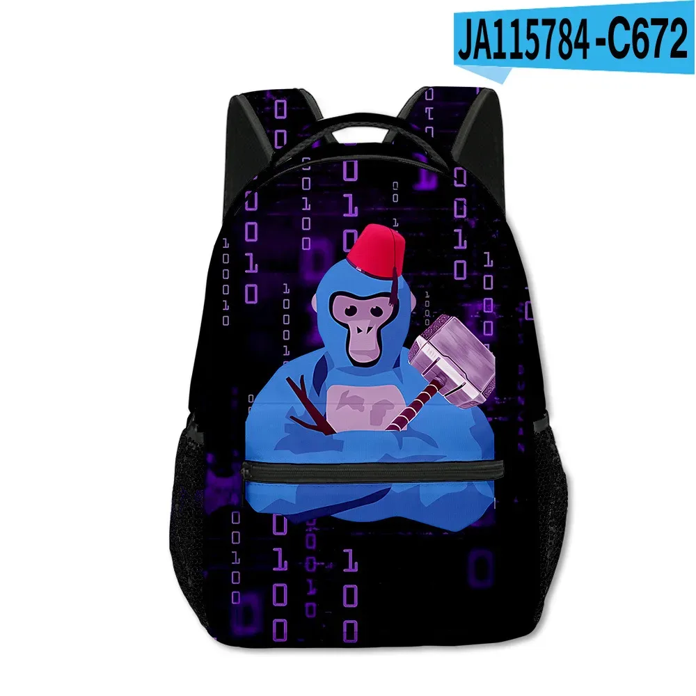 sac à dos tendance et amusant pour étudiants, avec impression 3d de gorille, en tissu oxford imperméable, pour garçons/filles, sacs à dos de voyage