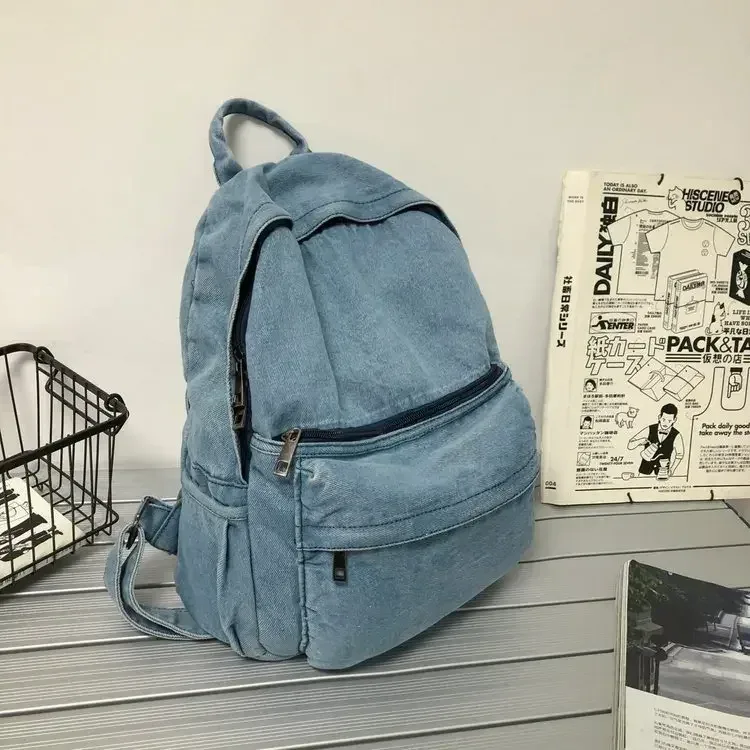 nouveau sac à dos en denim gris pour femmes, sac à bandoulière pour loisirs et voyages, cartable à la mode pour garçons et filles, mochila