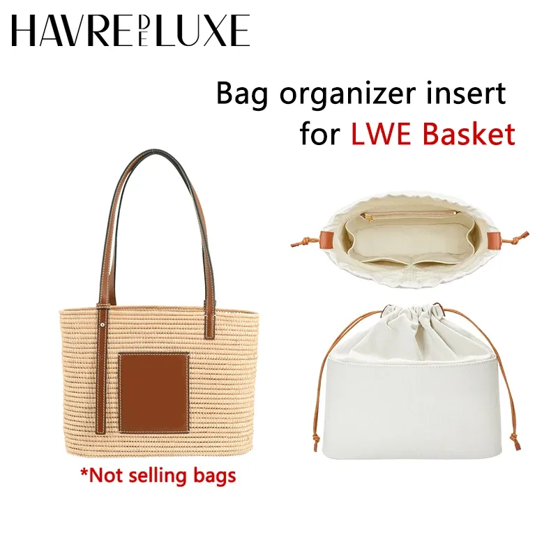 Insert organisateur de sac pour panier LEW, Support de sac à cordon tissé en paille, sac intérieur dans les accessoires de sac