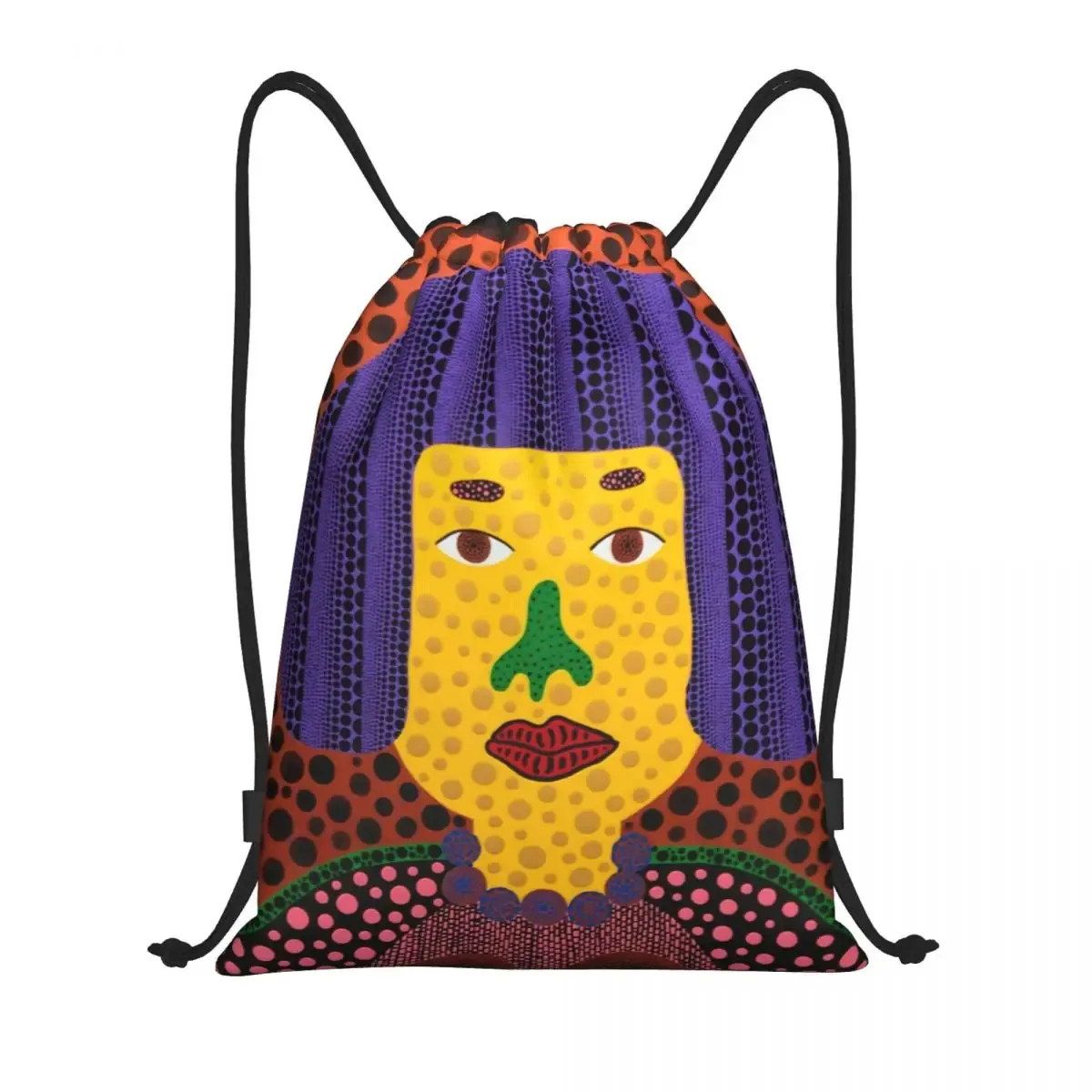 sacs à cordon d'exposition japonaise personnalisés yayoi kusama pour l'entraînement sacs à dos de yoga femmes hommes sac à dos de sport