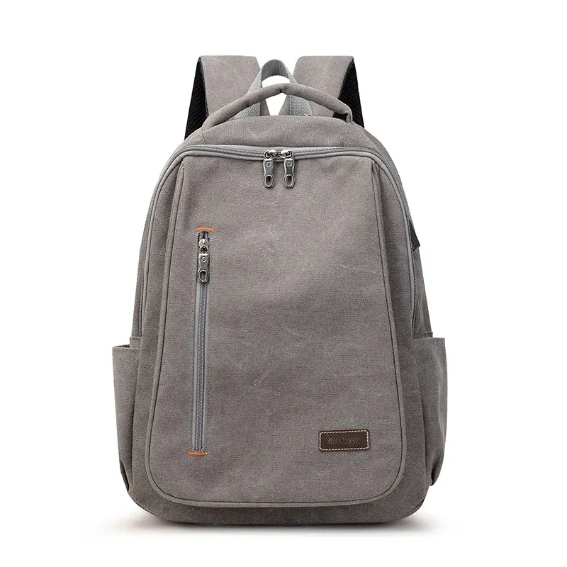 sac à dos en toile pour homme, simple et décontracté, unisexe, pour les voyages, sac d'école, grande capacité, sac à dos pour ordinateur portable