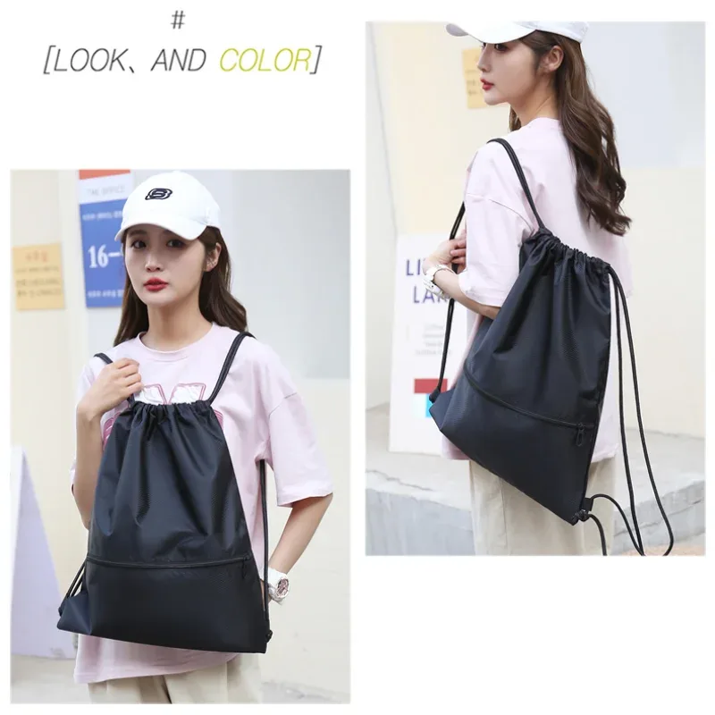 sac à dos léger à cordon de serrage pour hommes et femmes, sac à dos de sport, de fitness, de loisirs en plein air, sac à fermeture éclair