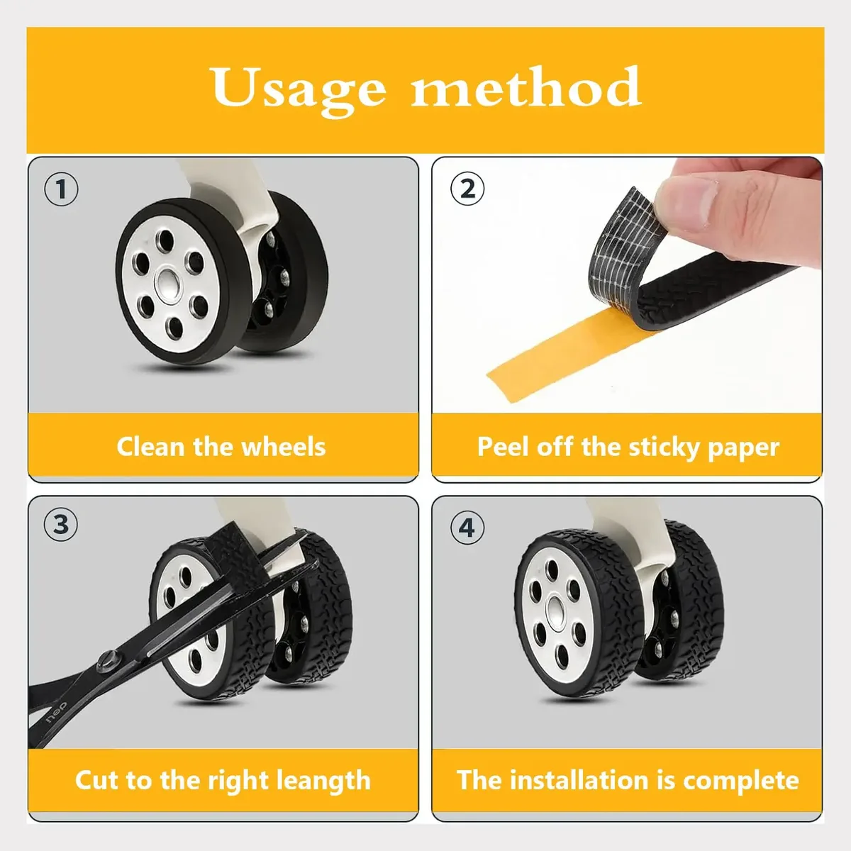 autocollants de protection de roues de bagages, couverture de roues de valise, réduit le bruit, accessoires de manchon de roues