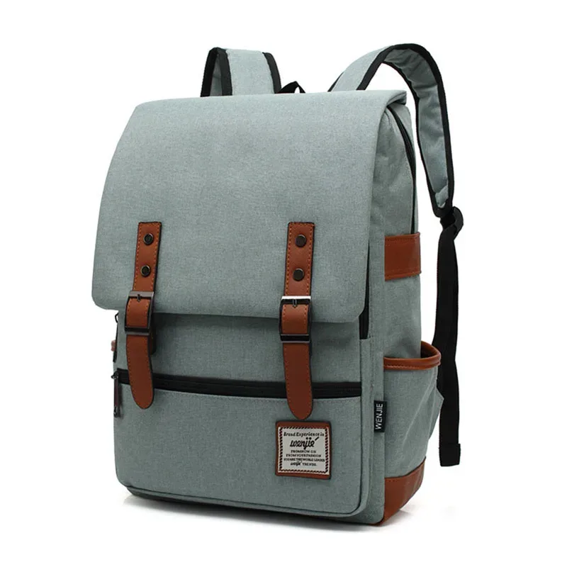 vintage 16 pouces sac à dos pour ordinateur portable femmes sacs en toile hommes toile voyage loisirs sacs à dos rétro sac décontracté sacs d'école pour adolescents