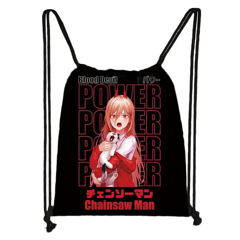 sac à dos de voyage avec tronçonneuse pour homme et femme, imprimé de proximité, denji pochita makima manga harajuku