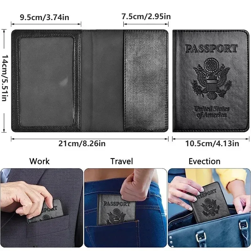 couverture de porte-passeport, portefeuille essentiel de voyage, blocage rfid, étui pour cartes en cuir, indispensable pour voyage international, accessoire de voyage