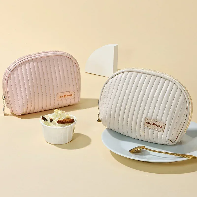 sac de maquillage mignon de style coréen, organisateur de cosmétiques, sac de rangement en pu pour femmes, pour brosse à rouge à lèvres