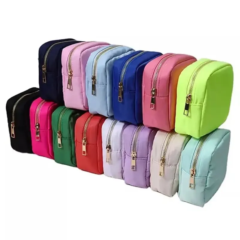 s /m/l/xl 17 couleurs pochette en nylon maquillage sac cosmétique fermeture éclair articles de toilette organisateur sac pour femmes filles voyage cadeau pochette de maquillage