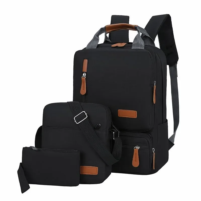nouveau sac à dos de chargement usb sac à dos d'ordinateur étanche de grande capacité pour hommes cartable d'étudiant multifonction en trois pièces