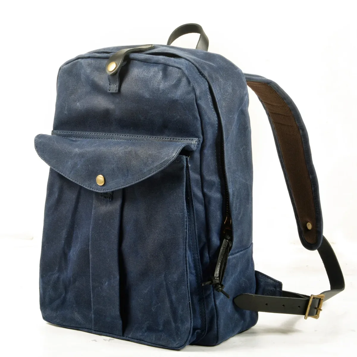 sac à dos vintage européen et américain, sac à dos de voyage grande capacité pour l'extérieur, toile cirée résistante à l'eau combinée à du nylon