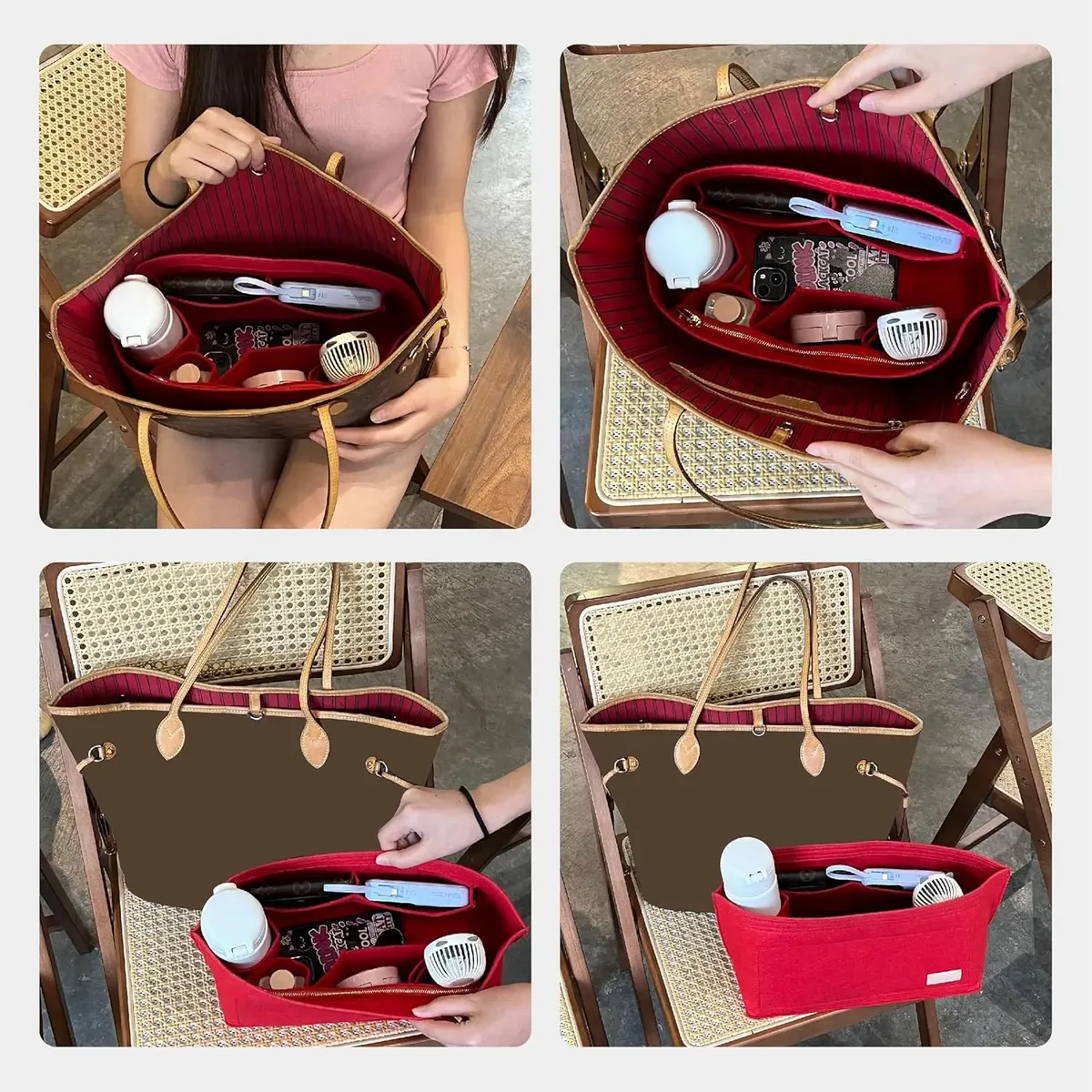 organisateur de sac à main et structureur de base pour sacs à main, lot de 2 pièces, insert en feutre compatible speedy 30 neverfull mm