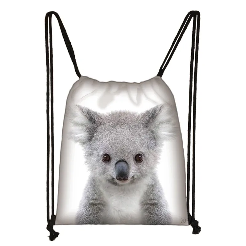 sac à cordon de serrage mignon animal koala femmes hommes mode sac de rangement panda/zèbre fille voyage loisirs sac à dos pliable