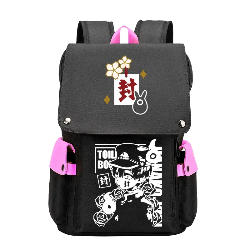hanako-kun – grand sac à dos de voyage pour garçons et adolescents, cartable d'école animé avec chargeur usb, oxford, pour ordinateur portable