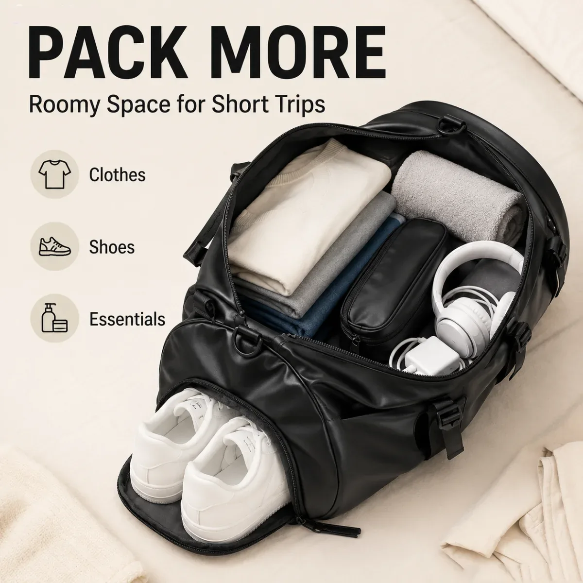 sac à dos de voyage étanche 40l pour hommes, sac de sport avec compartiment à chaussures, grande capacité, sac à bandoulière pour entraînement sportif