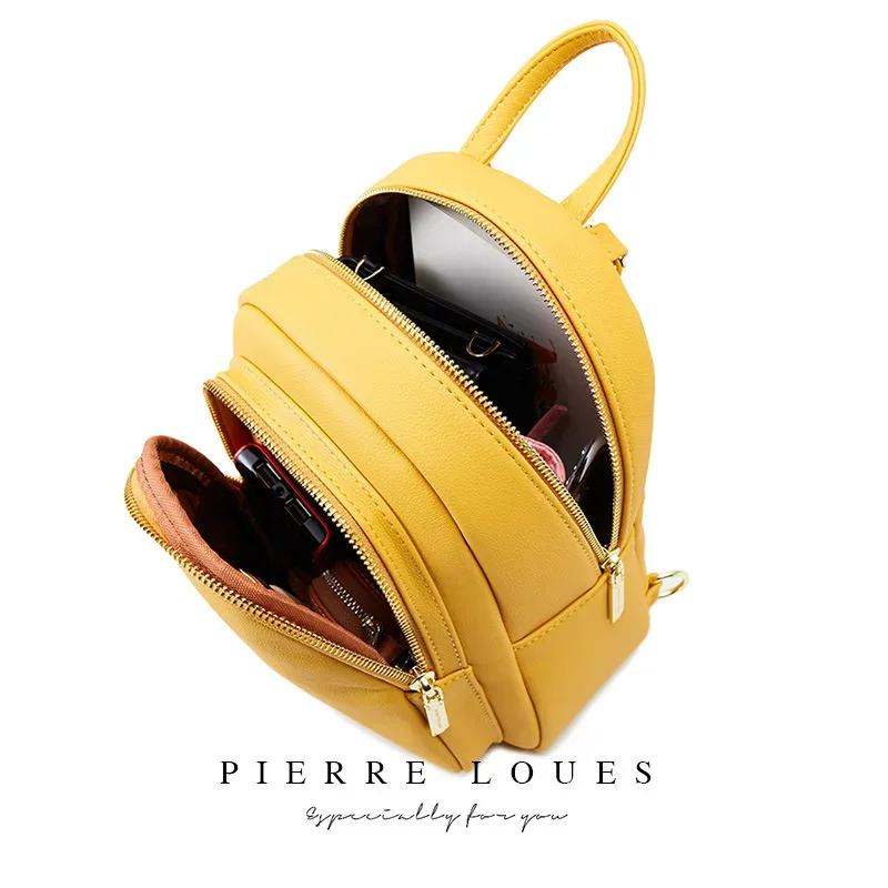 petit sac à dos en cuir pu pour femmes, sac à bandoulière preppy solide pour dames, sac à dos de voyage pour écoliers