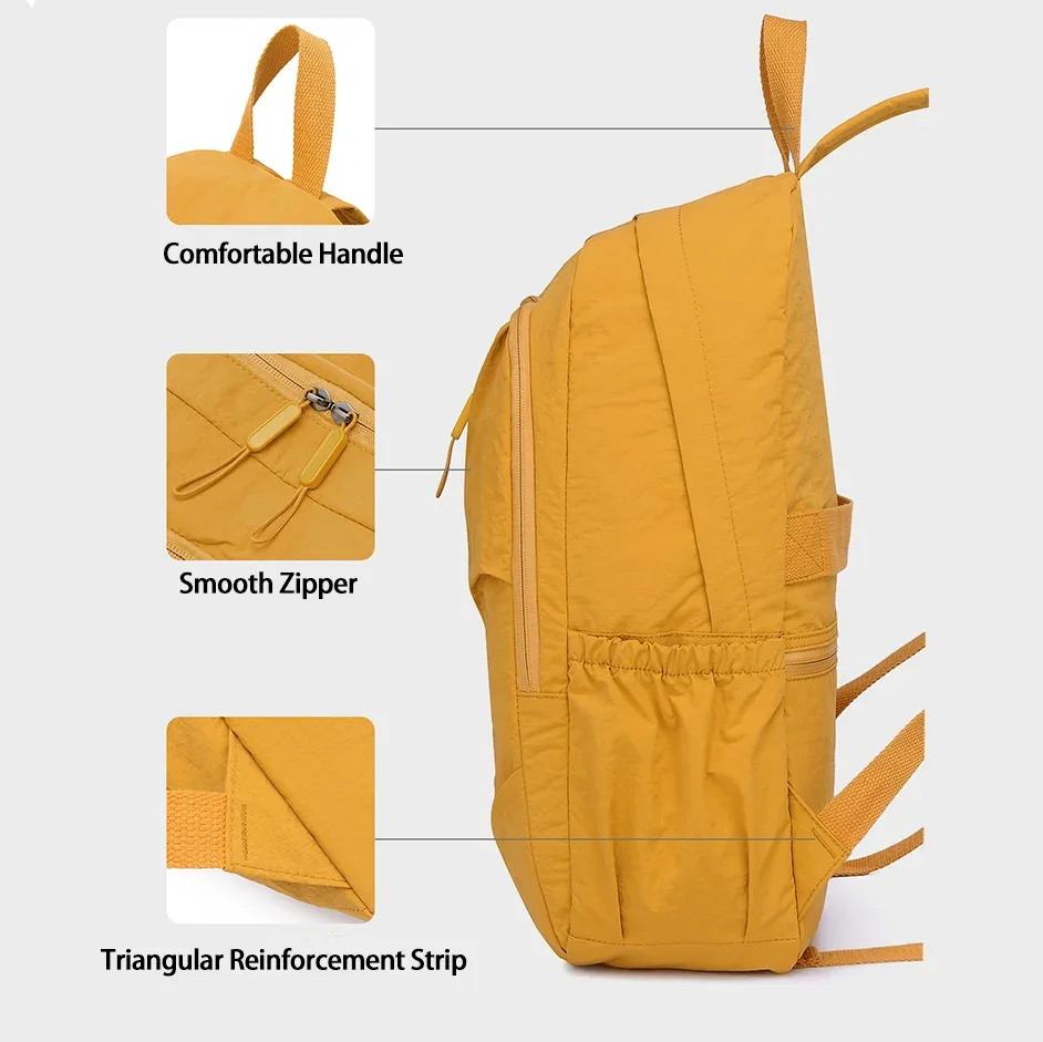 sac à dos pratique et élégant, grande capacité, unisexe, décontracté, résistant à l'eau, en nylon, pour voyage, pour ordinateur portable, pour les déplacements quotidiens