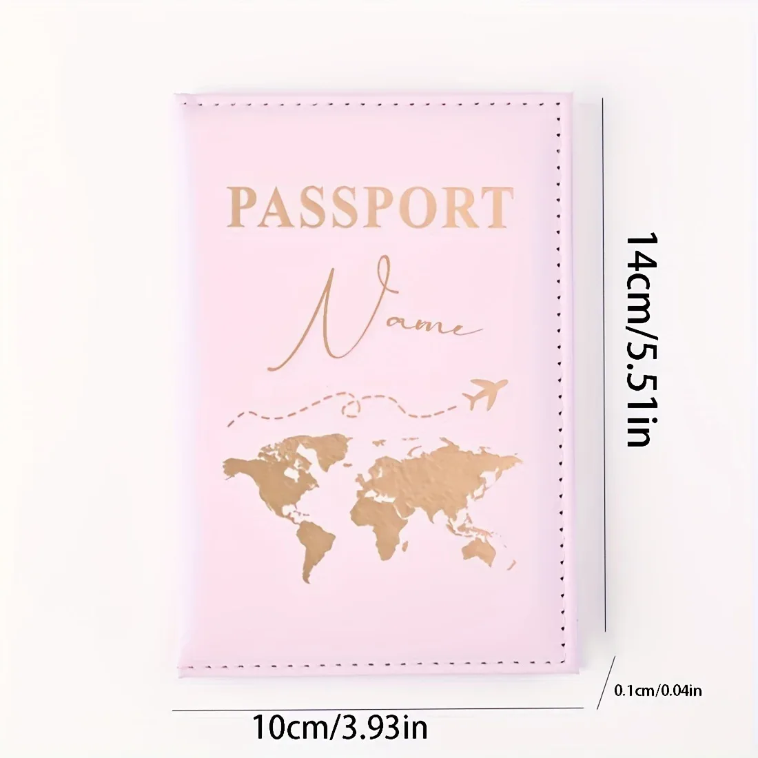 porte-passeport personnalisé - nom/texte personnalisé avec design carte du monde, organisateur de voyage à ouverture facile pour passeport