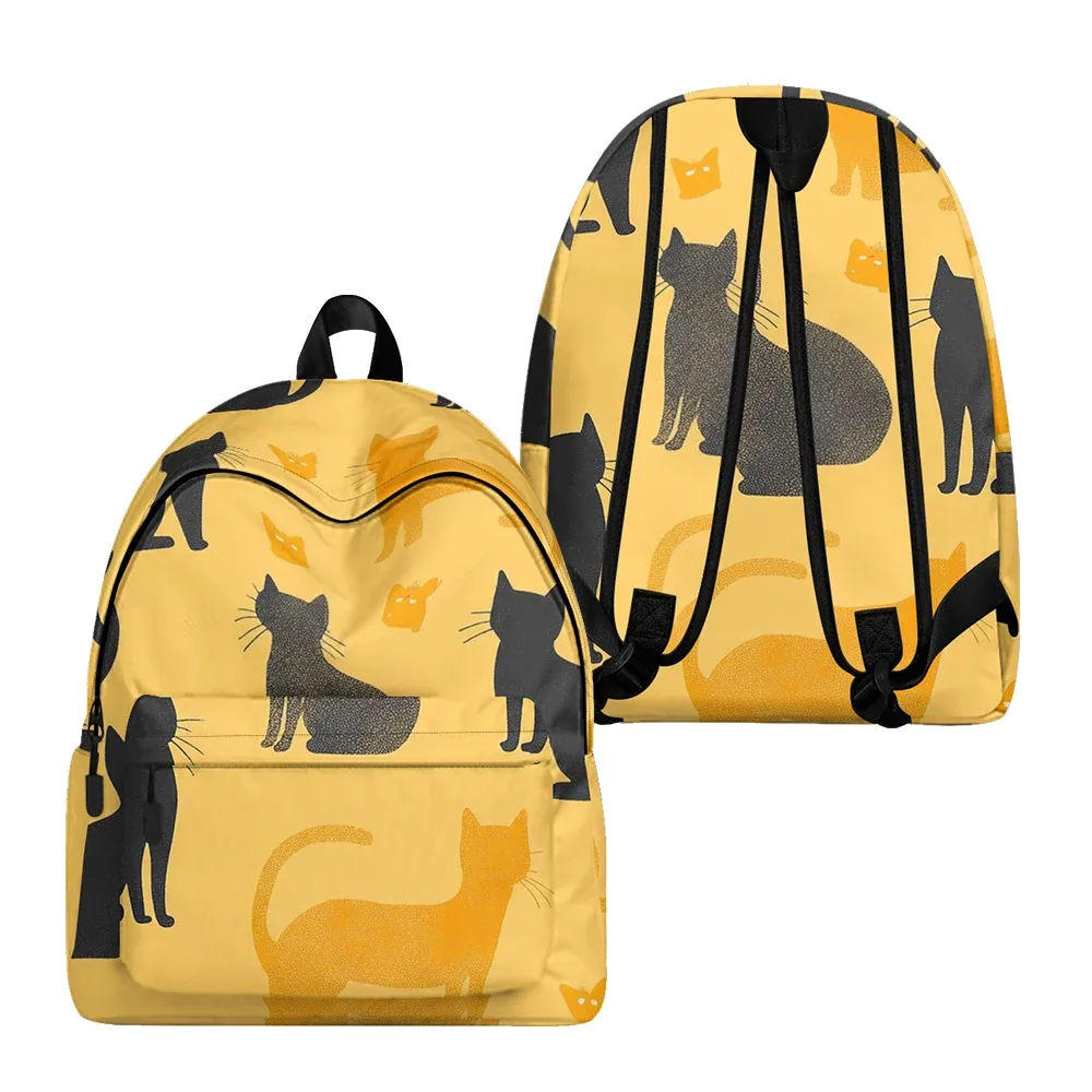 sac à dos imprimé de chats de dessin animé renard mignon, sacs à crayons à bretelles réglables, sac d'école léger et durable, sac à dos de voyage, ensembles pour adolescents