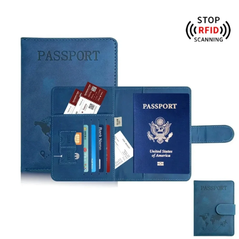 porte-passeport pour voyage essentials, étui portefeuille pour accessoires de voyage, porte-livres de passeport pour femmes/hommes