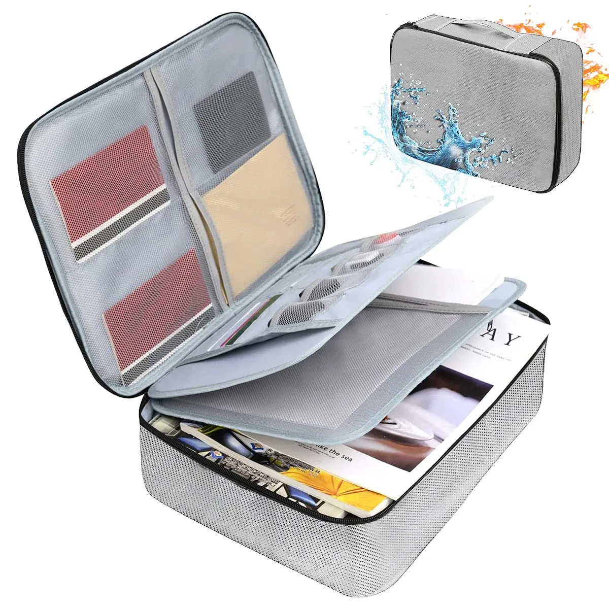 sac pour passeport de documents haute capacité 3/5 couches oxford avec serrure étui organisateur de documents grand espace pour les certificats de dossiers a4