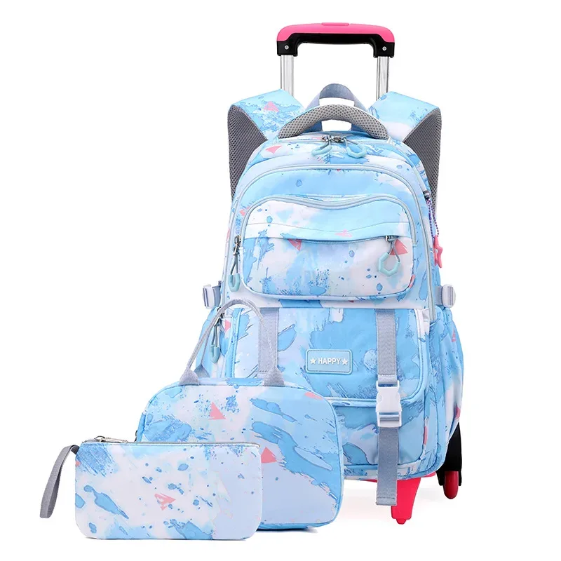 sac à dos scolaire à roulettes pour enfants, sac à dos à roulettes pour filles, sac à roulettes pour étudiants, bagage à roulettes de voyage