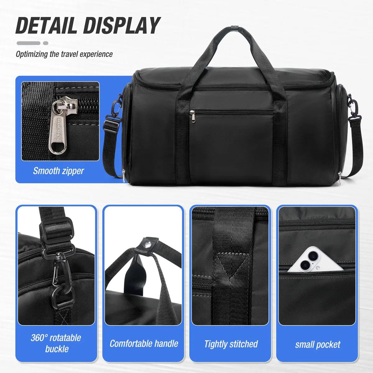 sac de voyage pour homme, sac de transport convertible pour vêtements, sac de week-end, valise suspendue, sac de voyage d'affaires, sac à vêtements