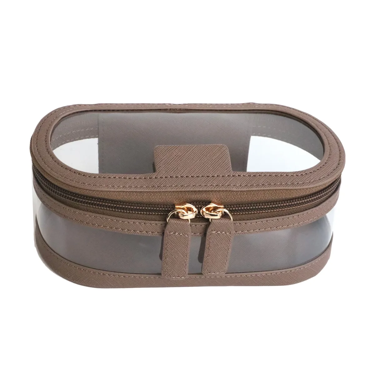 sac pour pinceaux cosmétiques en cuir saffiano avec lettres personnalisées, sac de rangement transparent multifonction de voyage étanche, étui de capacité