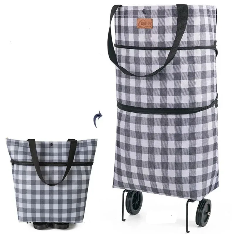 sac à roulettes, sac à roulettes, sacs à provisions pliants, achat de légumes, paquet de traction, petit chariot à traction, organisateur de courses portable