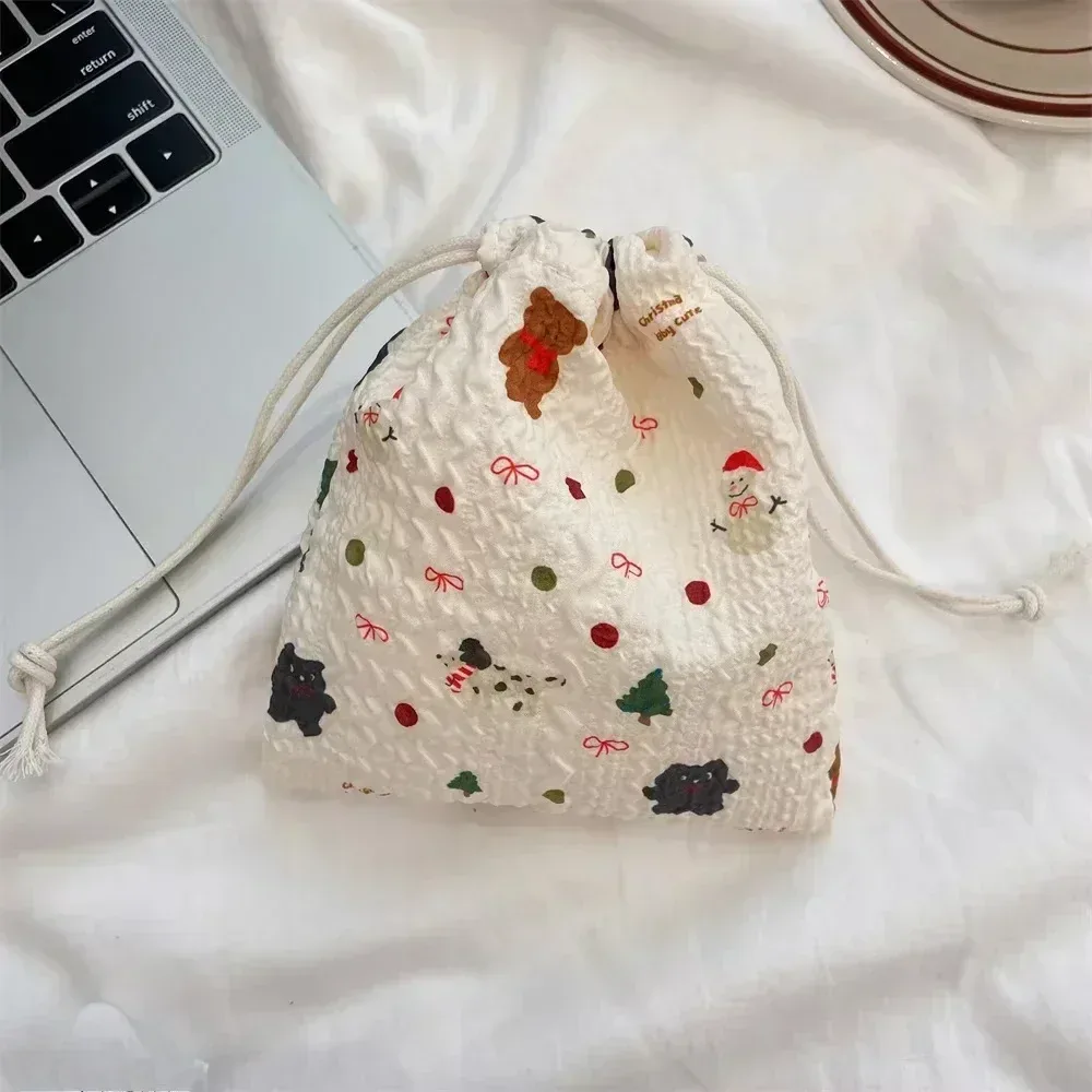 sac à cosmétiques de proximité de dessin animé pour femmes, pochette wstring, grands sacs d'évaluation de maquillage, poudres cosmétiques coréennes, trousse de beauté de toilette mignonne