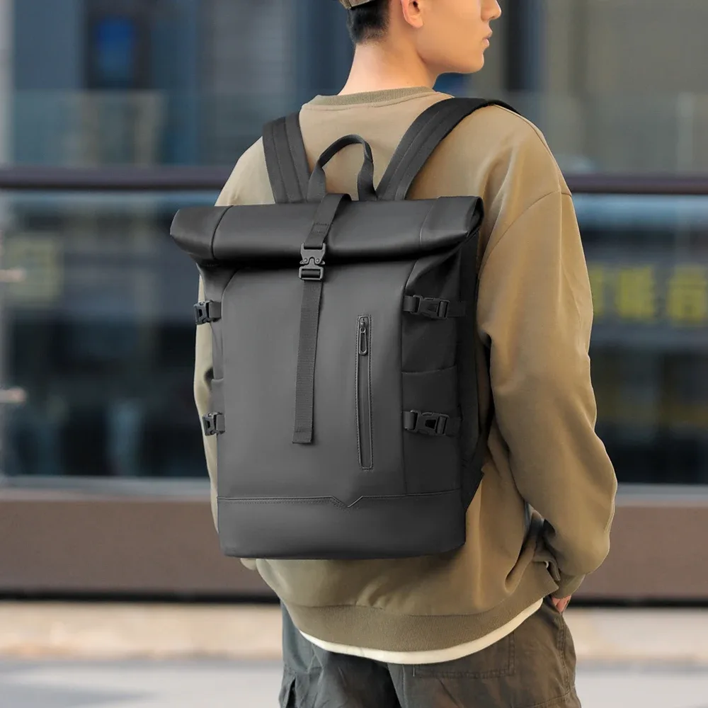 sac à dos d'extérieur imperméable et durable, haut en rouleau, à la mode, décontracté, pour randonnée, voyage, hommes et femmes, trajet quotidien