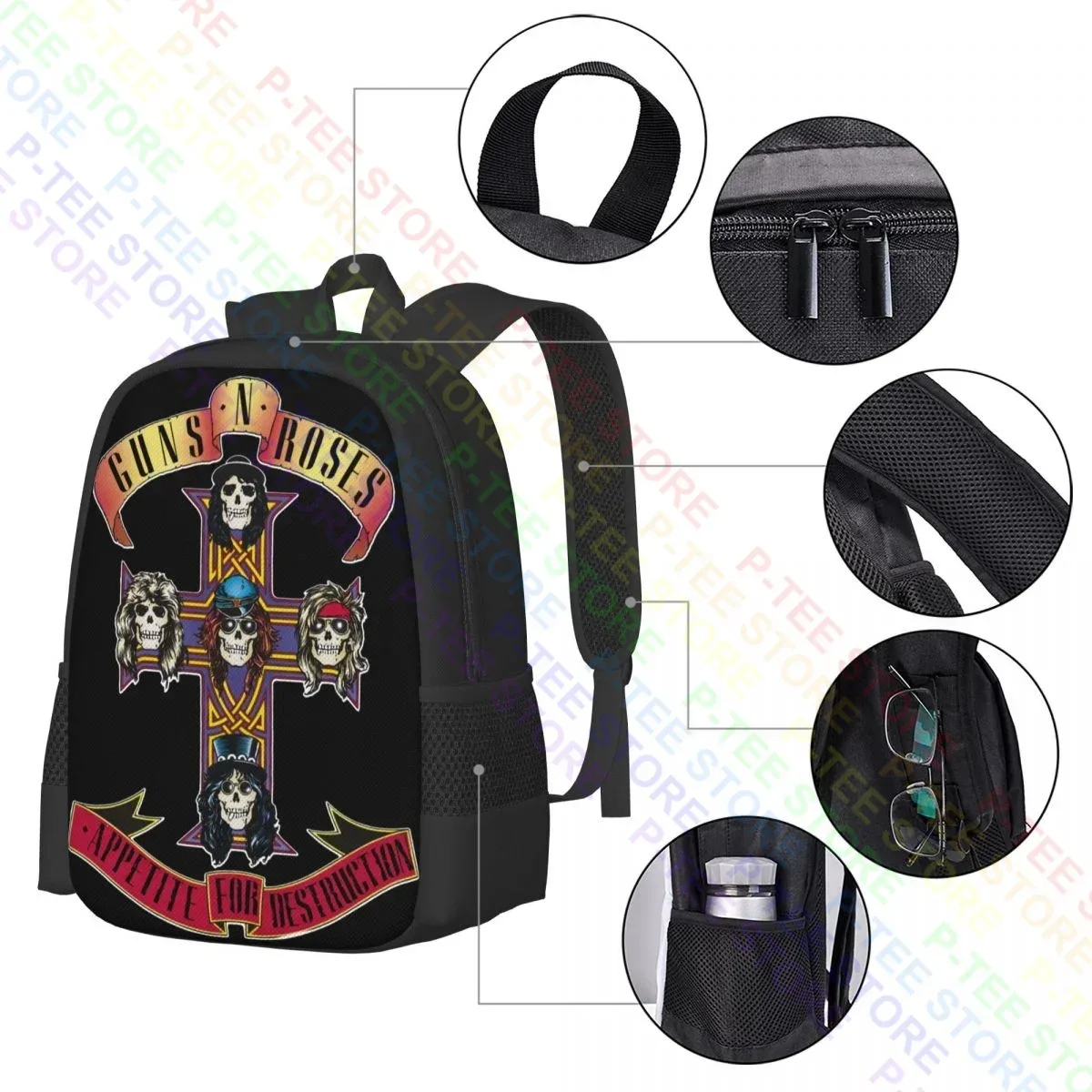 guns n roses appetite for destruction p-741sac à dos sac de sport d'entraînement de grande capacité