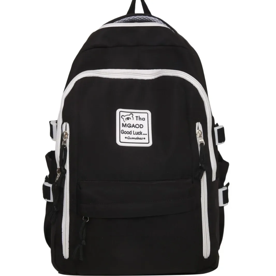 sac à dos de voyage décontracté grande capacité pour étudiants, sac en nylon imperméable avec compartiment pour ordinateur, sac à double bandoulière