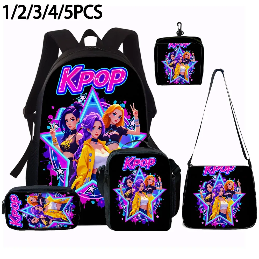 ensemble de sacs à dos à motif de groupe de filles k-pop, 1/2/3/4/5 pièces, le cadeau parfait pour les fans de kpop