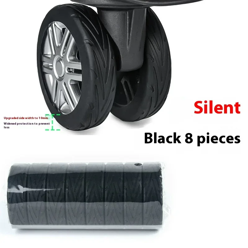 housses de protection pour roues à bagages, 8 pièces, résistantes à l'usure, anti-bruit, en silicone, pour roue rotative de 2 à 2.4 pouces