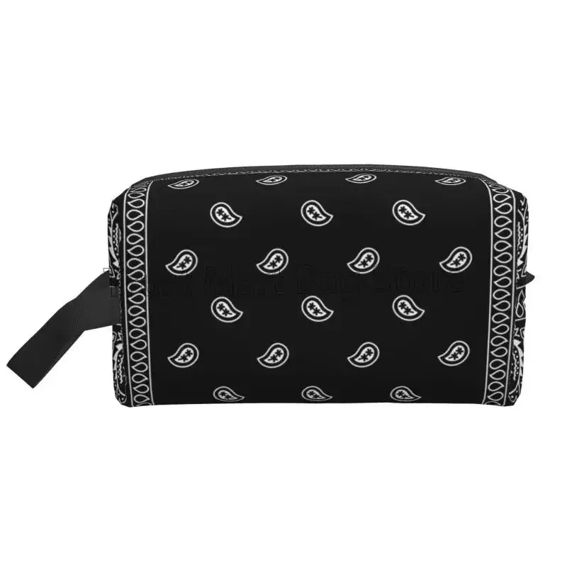 paisley coloré noir bandanna bordure écharpe blanc trousse de maquillage trousse de toilette étanche pour les femmes sacs cosmétiques de voyage portables