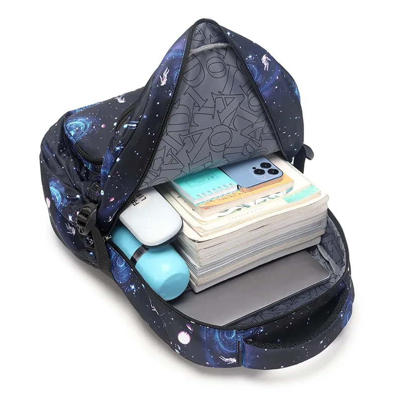 sac à dos pour enfants 3 pièces/ensemble sac à dos scolaire imperméable pour garçons sac à livres scolaire pour enfants noir sac à dos d'étudiant