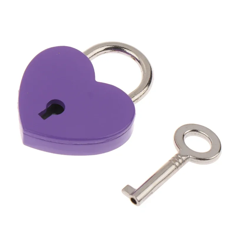 1 mis en forme de coeur cadenas bagages serrures matérielles avec serrure à clé pour le voyage de mariage boîte à bijoux journal valise cadeaux de noël