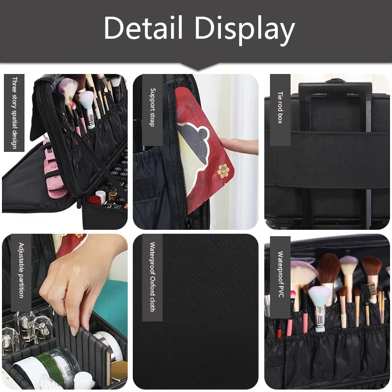 trousse à cosmétiques de grande capacité, boîte à outils de maquillage de manucure étanche, trousse de maquillage pour voyage, nouvelle trousse de maquillage professionnelle pour outils de tatouage