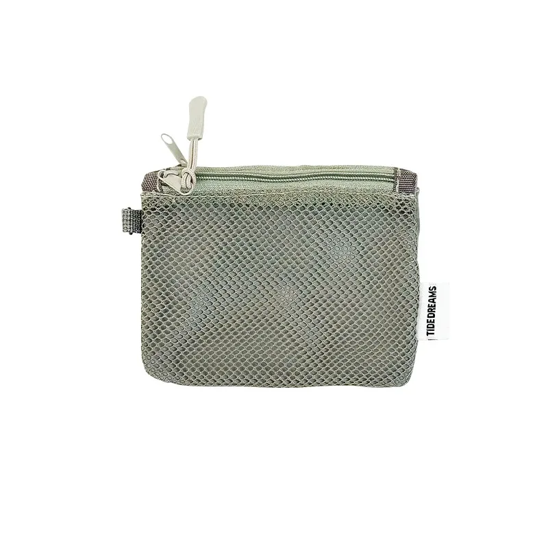 sacs de rangement en maille double couche, trousse de maquillage de voyage portable avec fermeture éclair, mini organisateur de cosmétiques et articles de toilette, sac simple pour papeterie