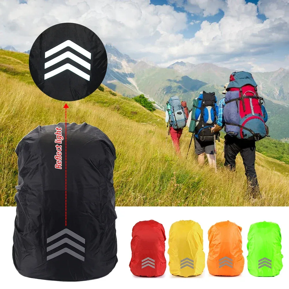 sac à dos réfléchissant extérieur housse de pluie 190t pêche cyclisme randonnée escalade sac couverture imperméable housse de pluie pour sac à dos 18-45l