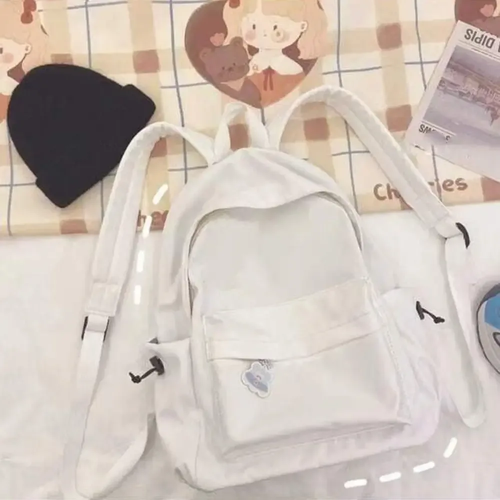 sac à dos décontracté pour lycéens, couleur unie, grande capacité, cartable de voyage étanche pour filles