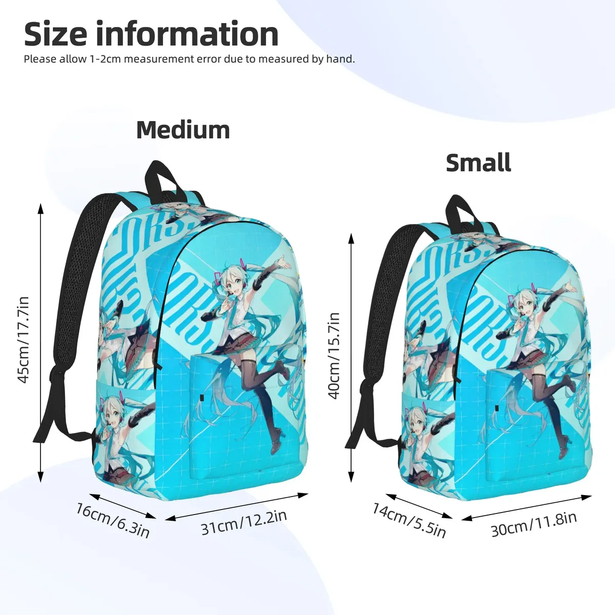 sac à dos classique hatsune miku, chanteuse, musique, anime, durable, pour étudiants, affaires, sac à bandoulière pour hommes et femmes, sac à dos pour le collège