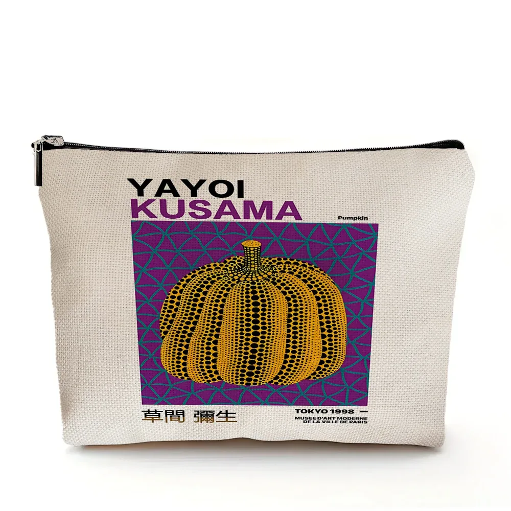 yayoi kusama dame sac à main de mariage sacs de maquillage art japonais fille sac cosmétique double impression femmes organisateur de voyage portefeuille enfant