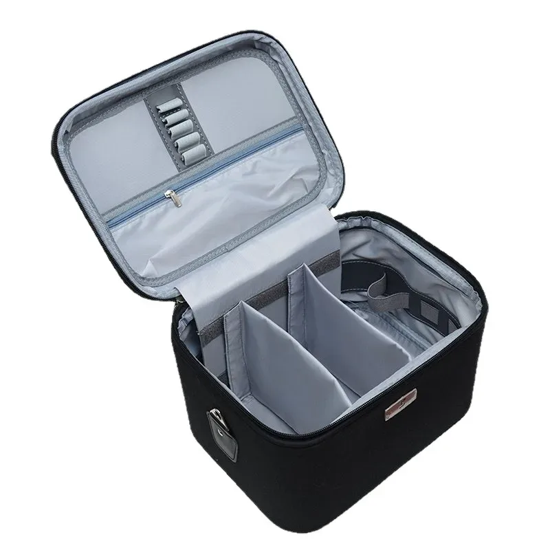 Trousse à cosmétiques imperméable en tissu Oxford, sac à cosmétiques multicouche de grande capacité, sac à bandoulière portable pour femme