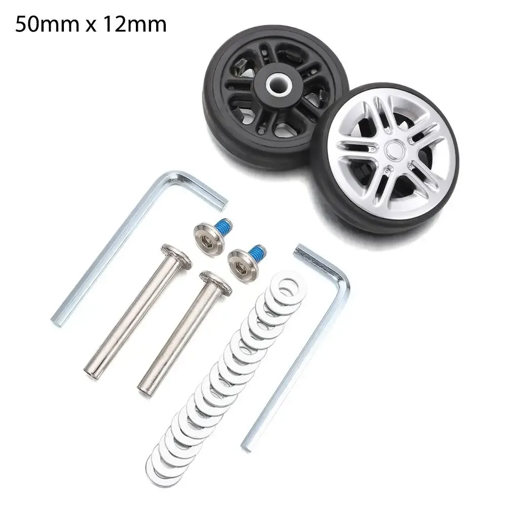 kit de réparation d'essieux silencieux durables avec vis, roues de bagage de voyage, pièces de valise, essieux de 40mm, 43mm, 54mm, 60mm, 64mm, 70mm
